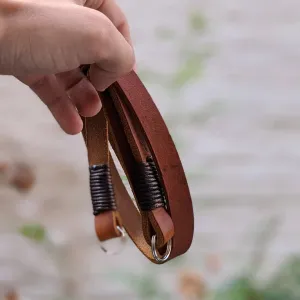 Real Pull-Up  Waxed Leather Camera Strap  Cognac 15mm
