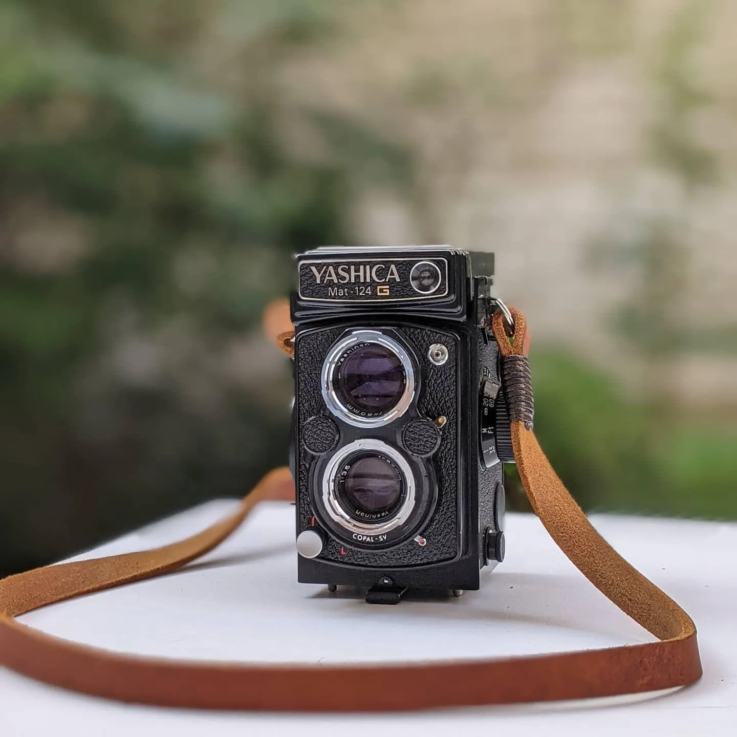 Real Pull-Up  Waxed Leather Camera Strap  Cognac 15mm