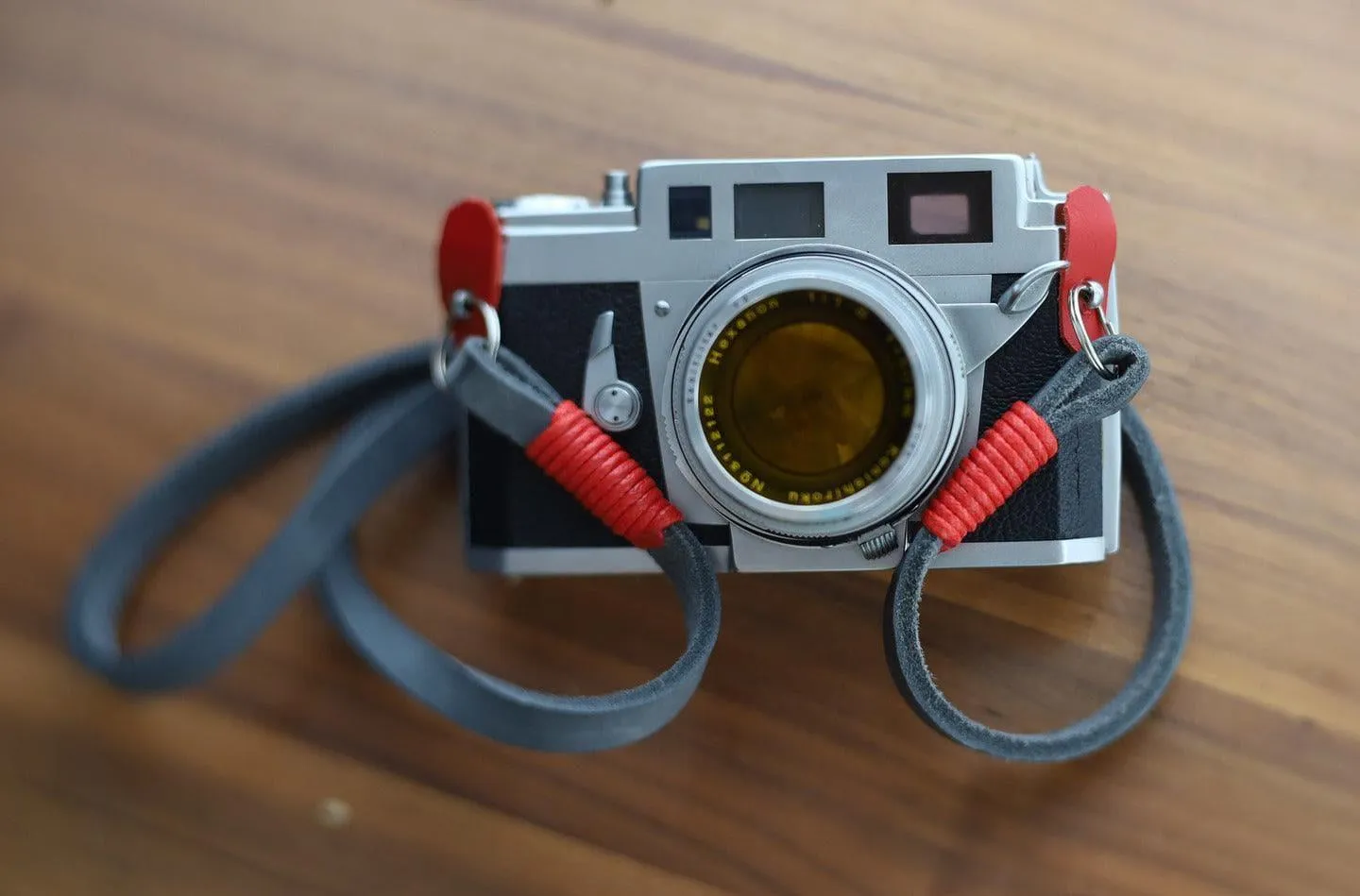 Real Pull-Up  Waxed Leather Camera Strap - Grey 10mm