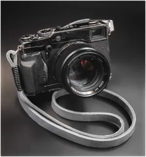 Real Pull-Up  Waxed Leather Camera Strap - Grey 15mm