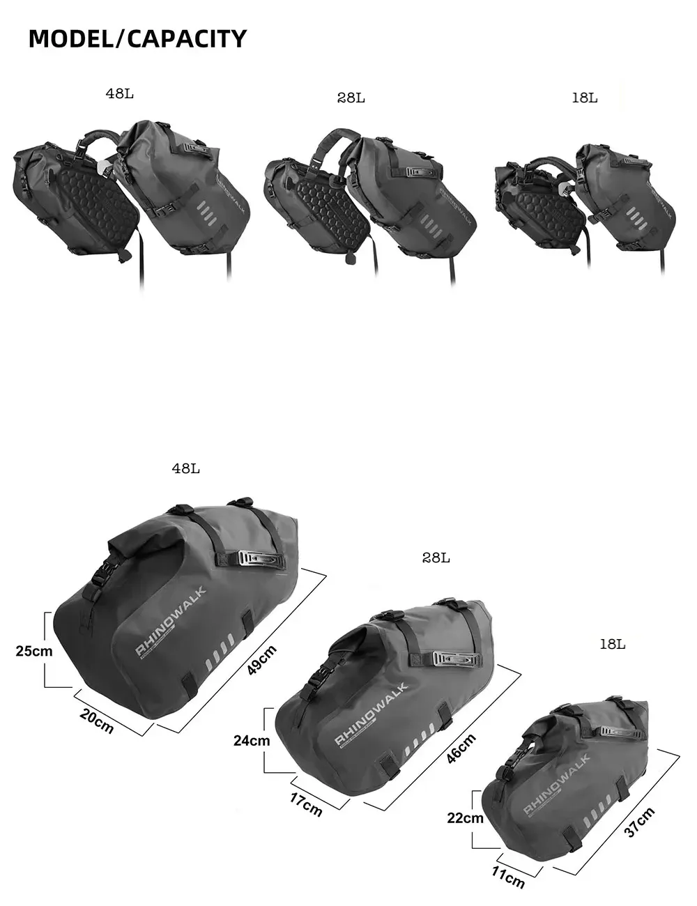 Rhinowalk Saddle Bag L