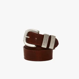 R.M.Williams - Drover Belt - Brushed Nickel Hardware - Dark Tan