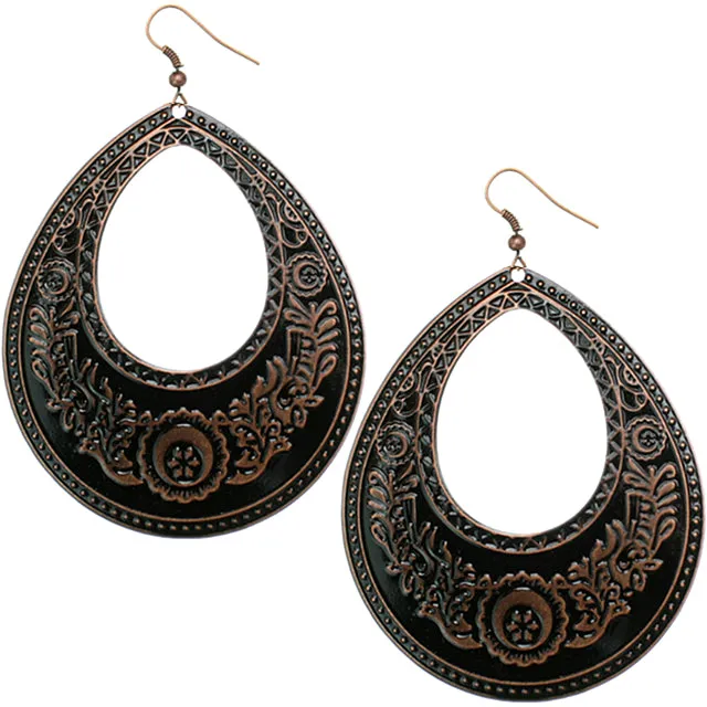 Rose Gold Large Open Teardrop Earrings