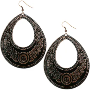 Rose Gold Large Open Teardrop Earrings