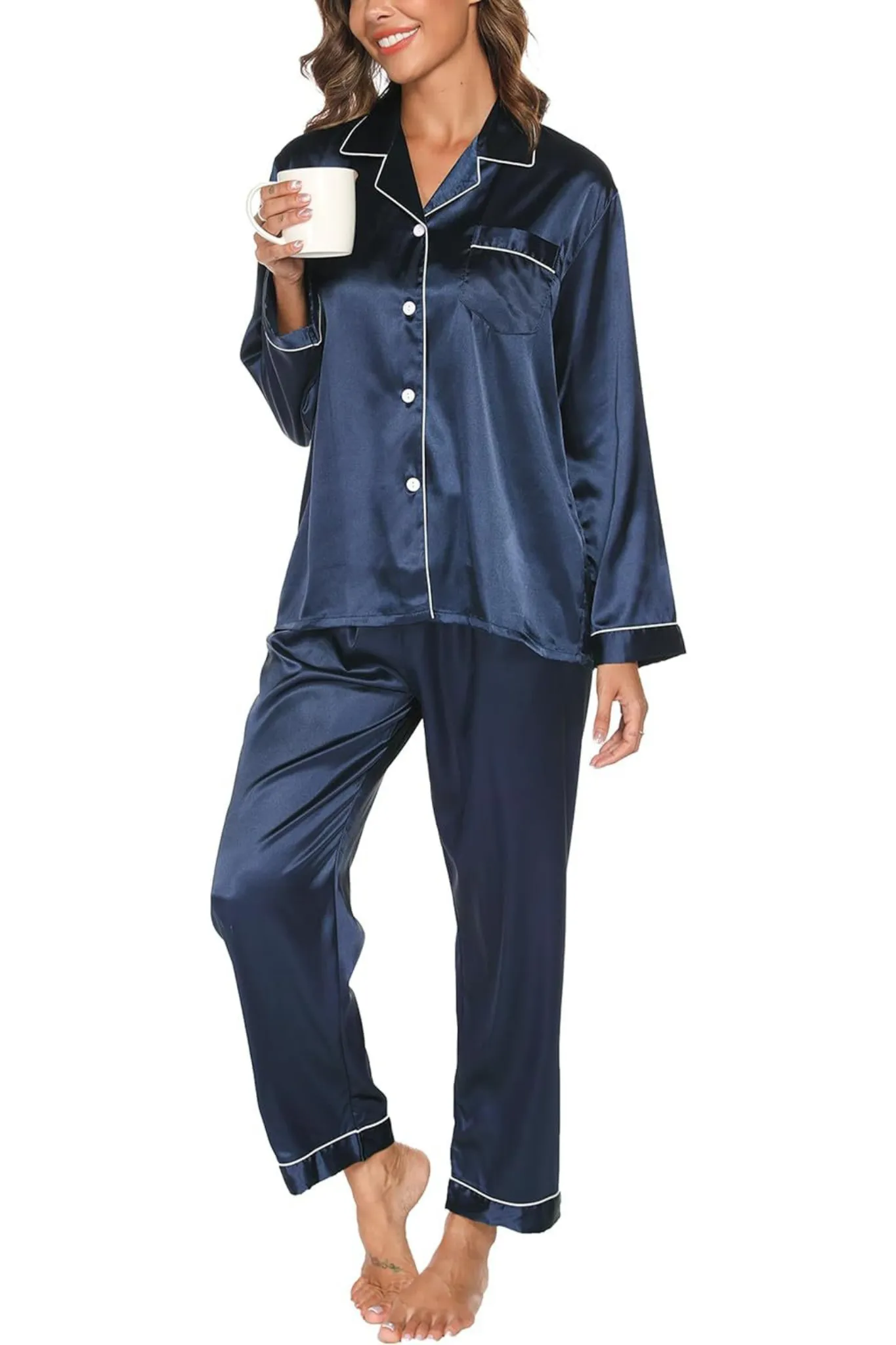 Rose Satin Pyjama Set