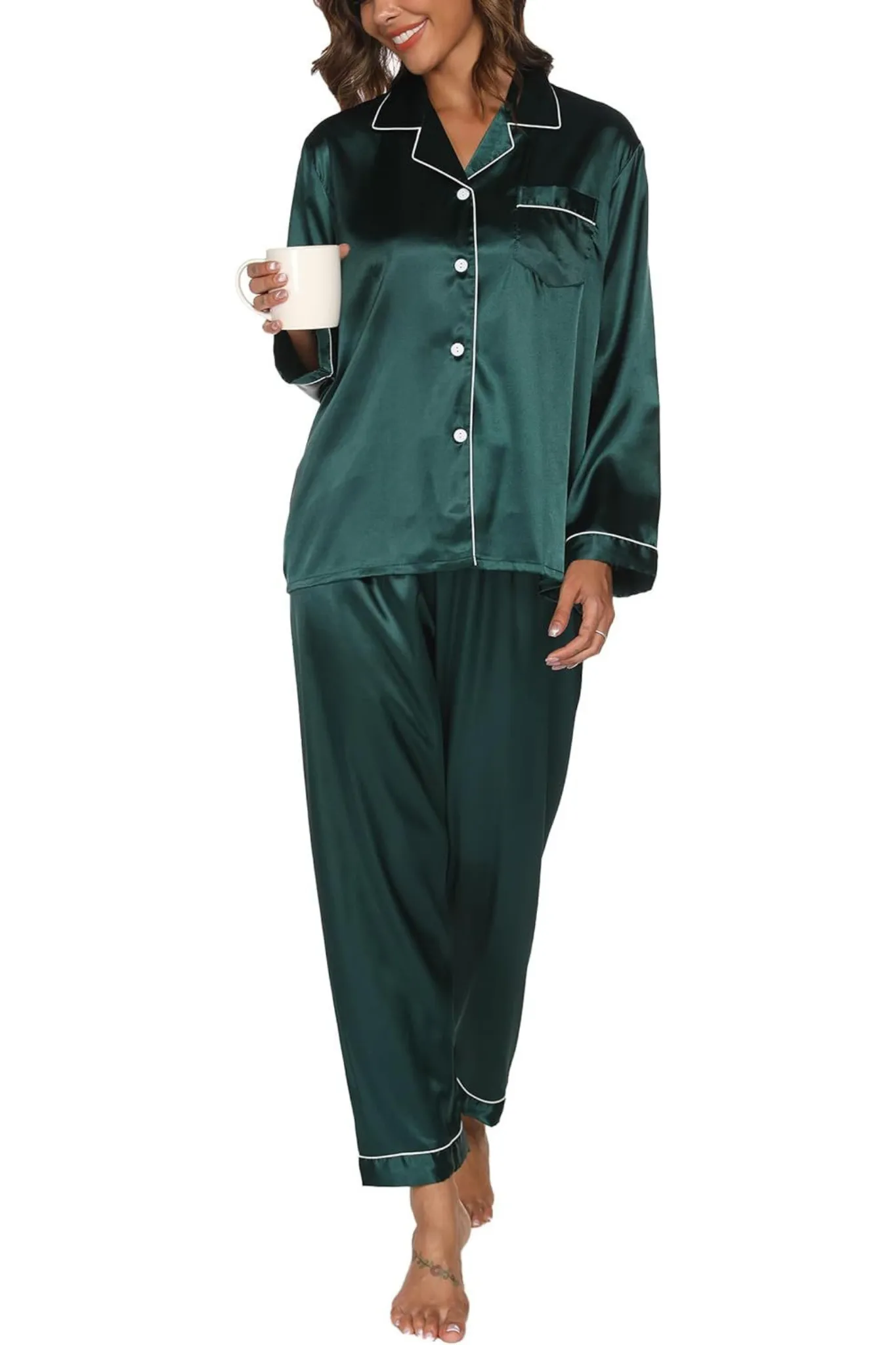 Rose Satin Pyjama Set