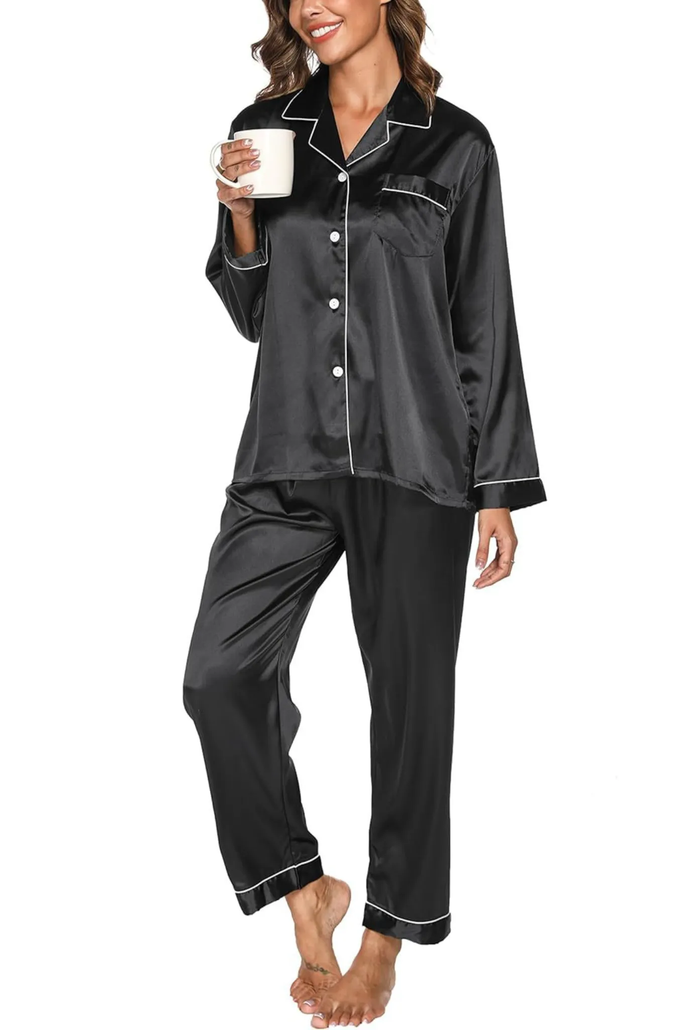 Rose Satin Pyjama Set