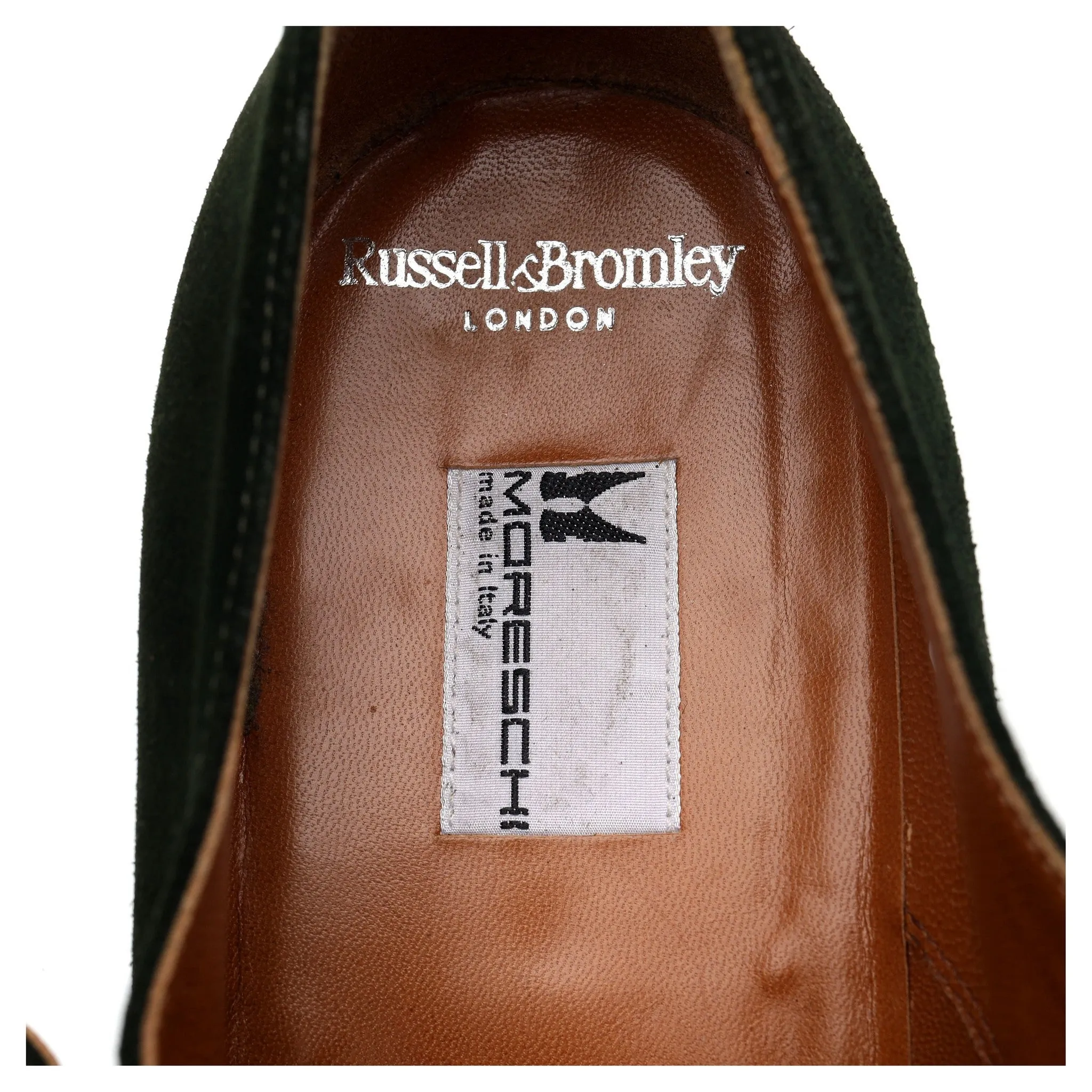 Russell & Bromley 'Crave' Green Suede Double Monk Strap UK 10.5