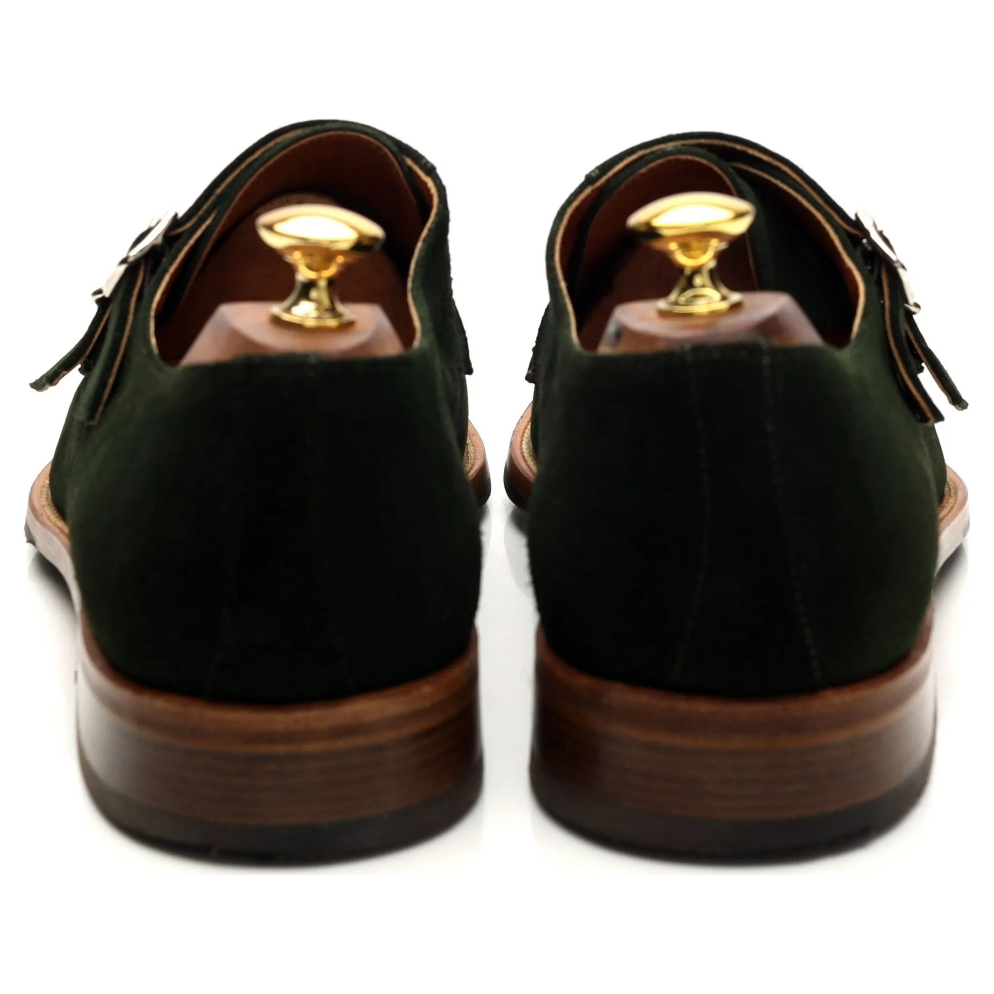 Russell & Bromley 'Crave' Green Suede Double Monk Strap UK 10.5