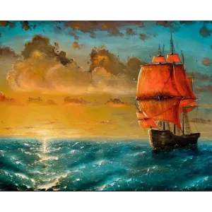 Sailing Boat - Canvastly DIY Paint By Numbers
