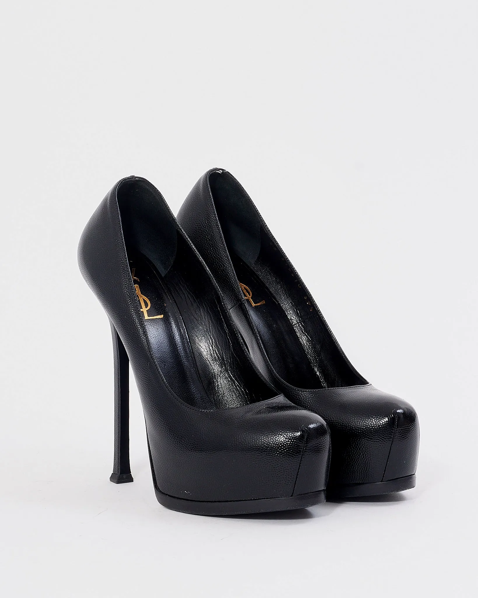 Saint Laurent Black Leather Tribute Too Pumps - 39.5