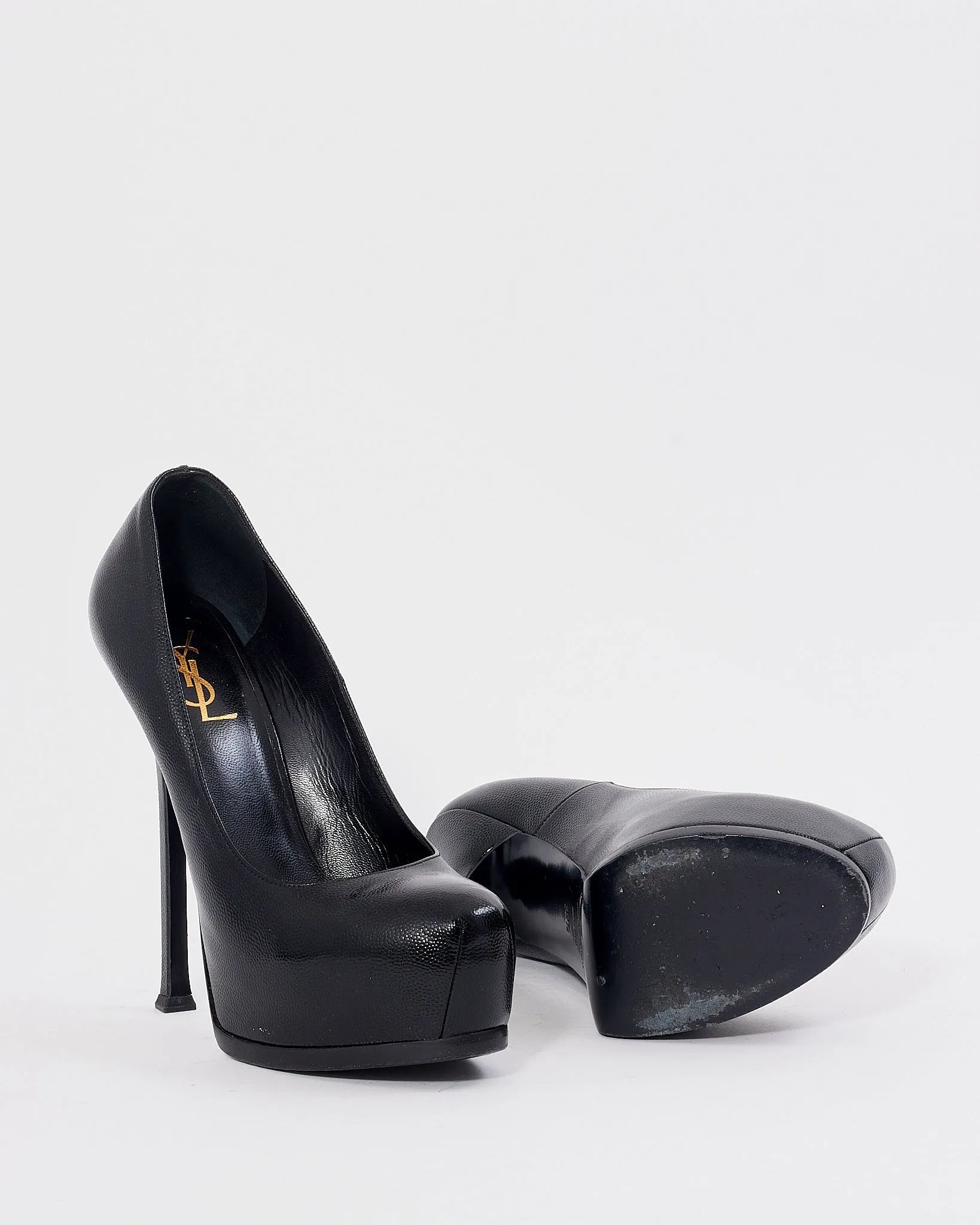 Saint Laurent Black Leather Tribute Too Pumps - 39.5