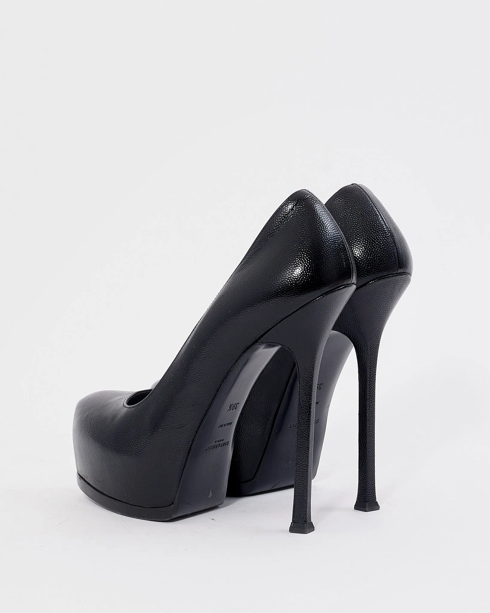 Saint Laurent Black Leather Tribute Too Pumps - 39.5