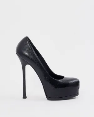 Saint Laurent Black Leather Tribute Too Pumps - 39.5