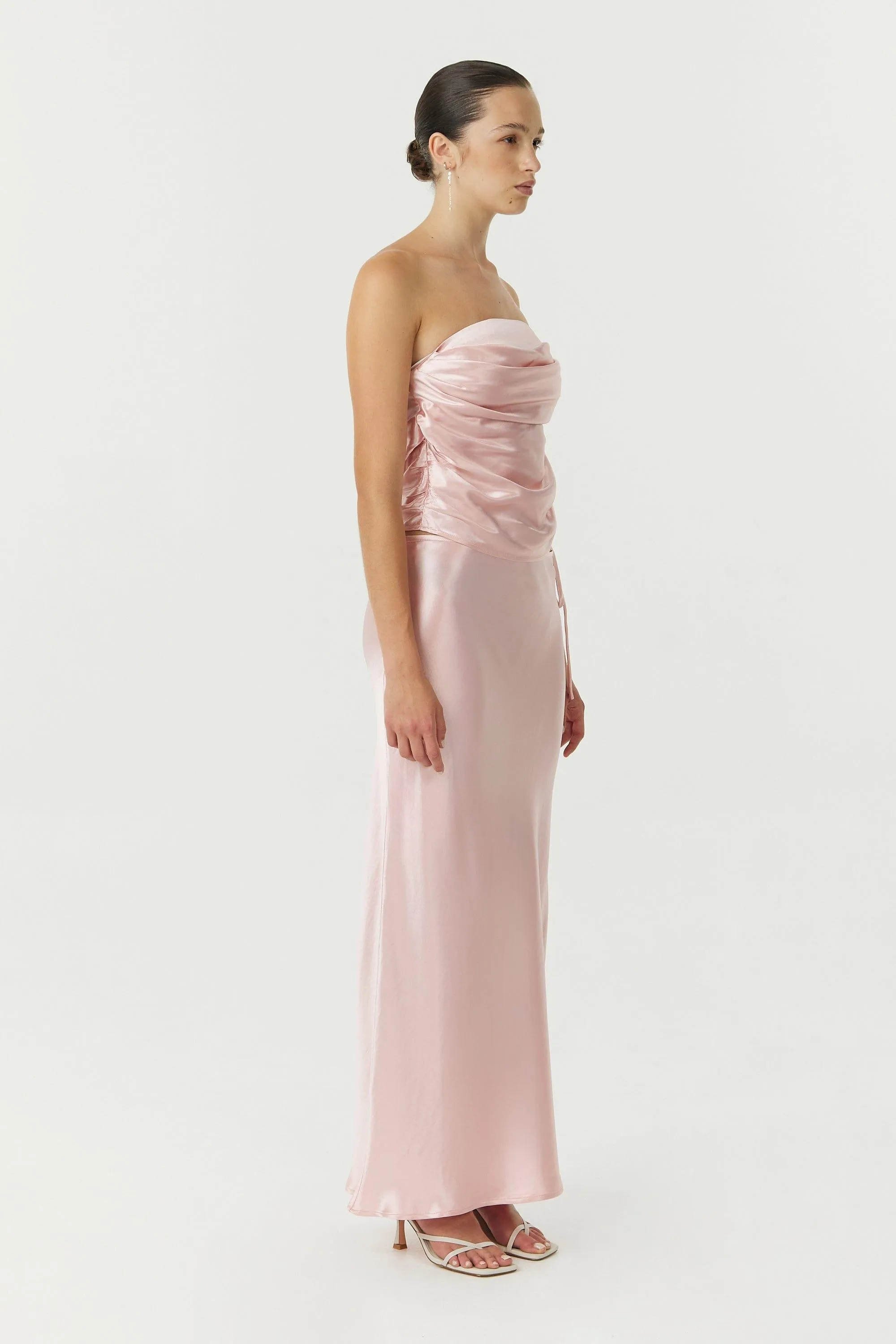 SATIN DRAPE BUSTIER | FAIRY FLOSS