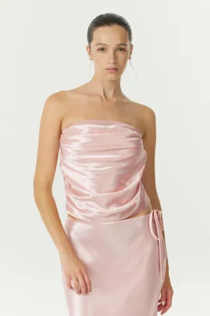 SATIN DRAPE BUSTIER | FAIRY FLOSS