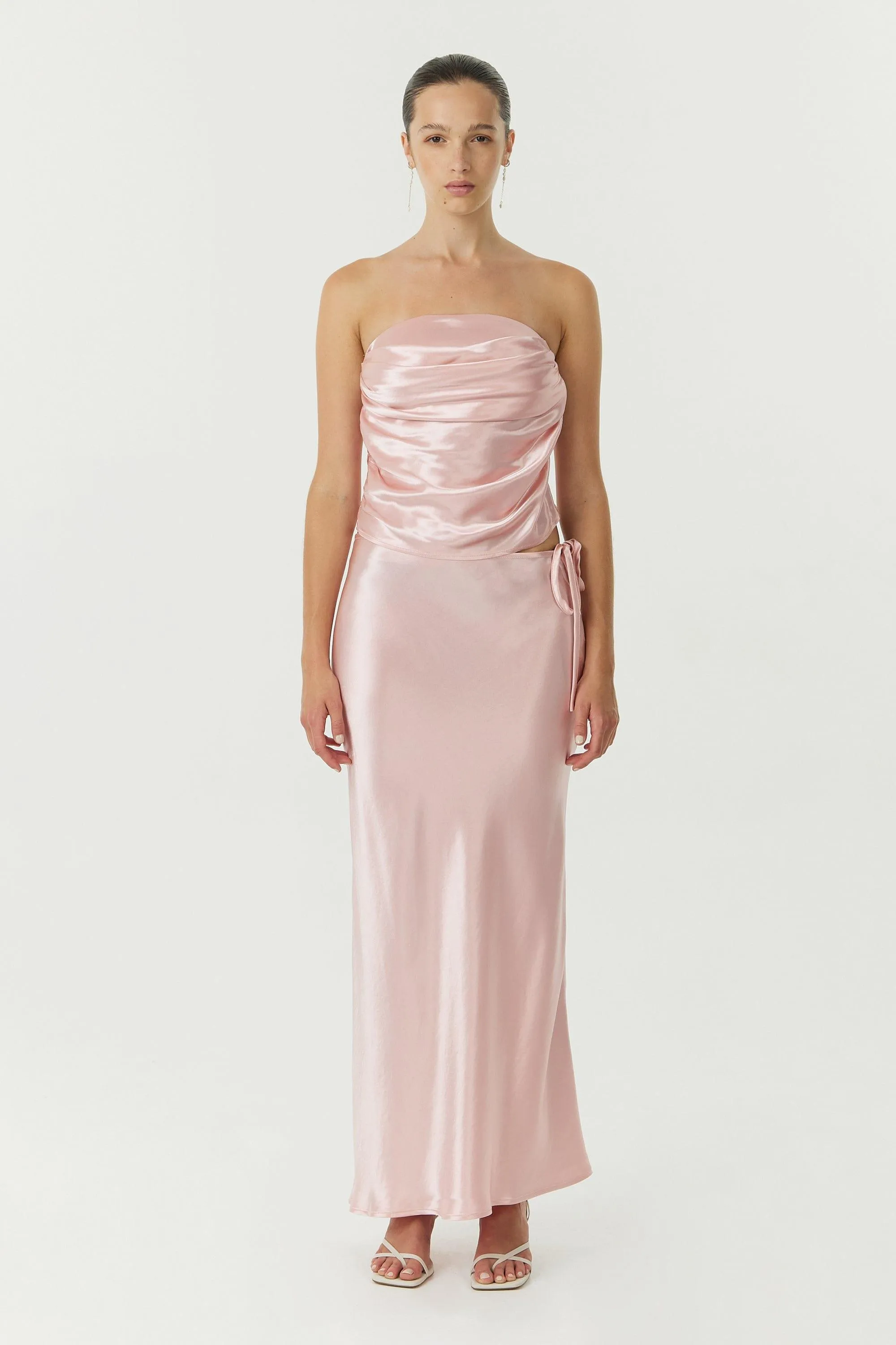 SATIN DRAPE BUSTIER | FAIRY FLOSS