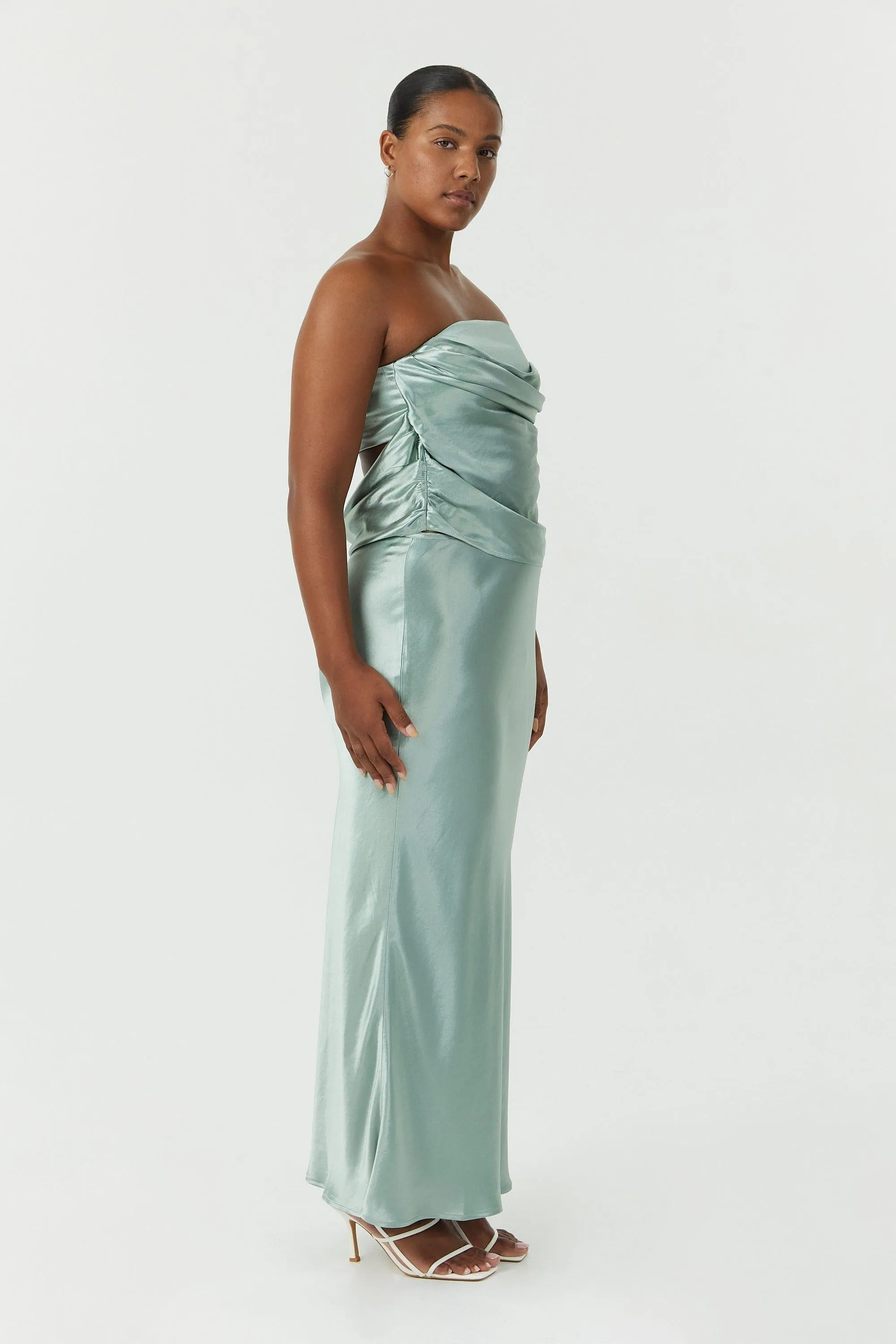 SATIN DRAPE BUSTIER | WAVE