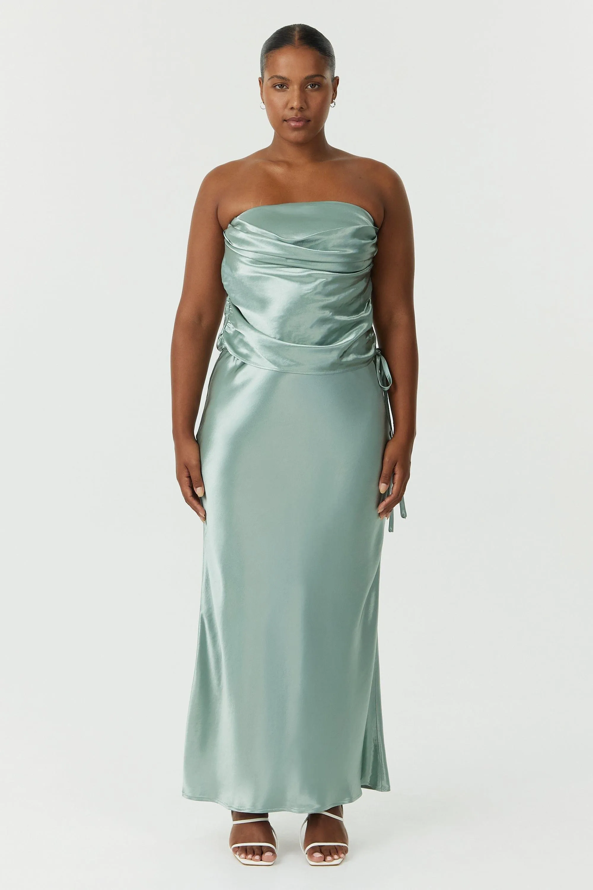 SATIN DRAPE BUSTIER | WAVE
