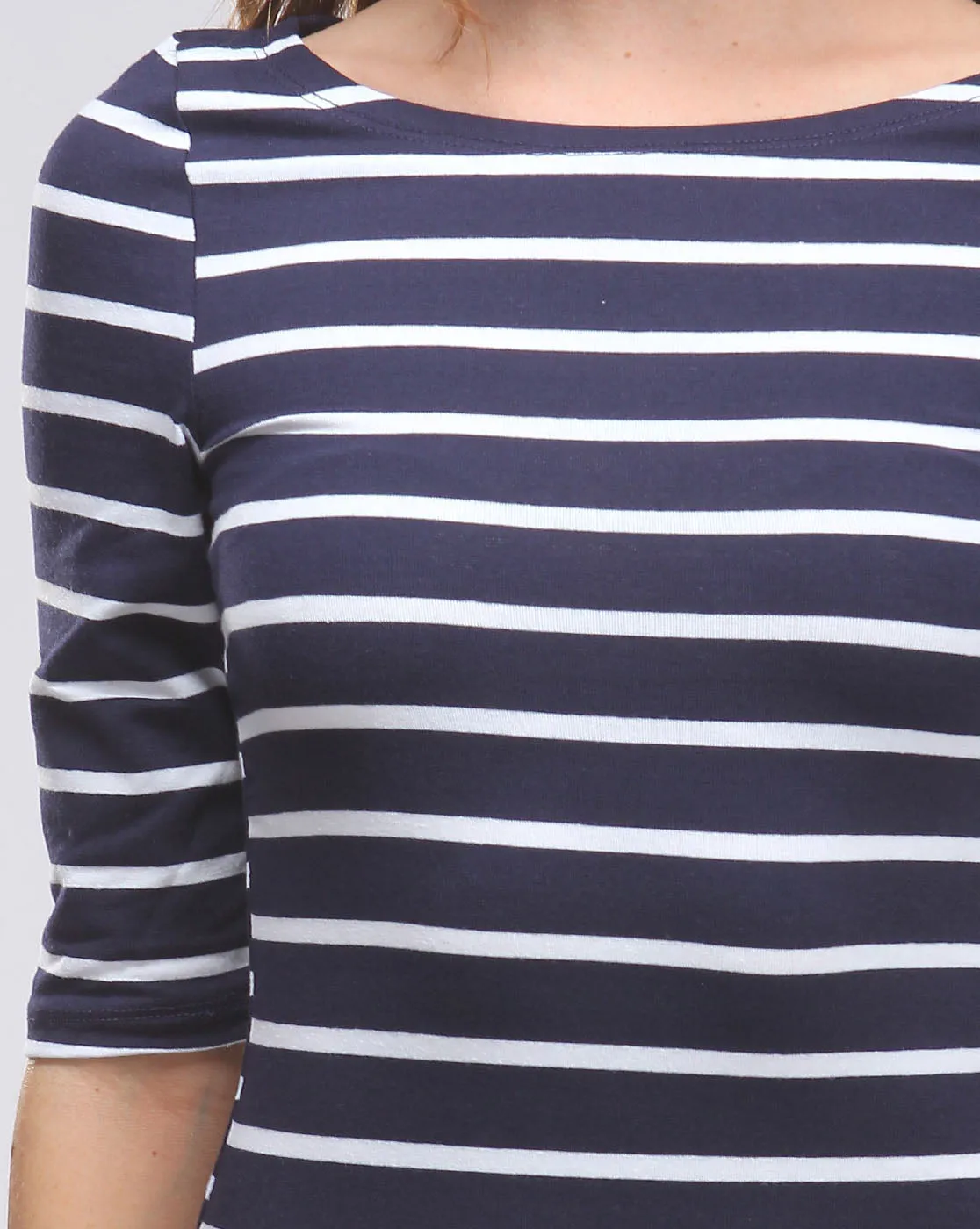 Sherry Navy Striped Shirt Dress