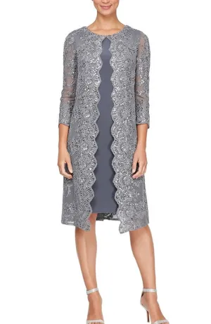Short Embroidered Mock Jacket Dress