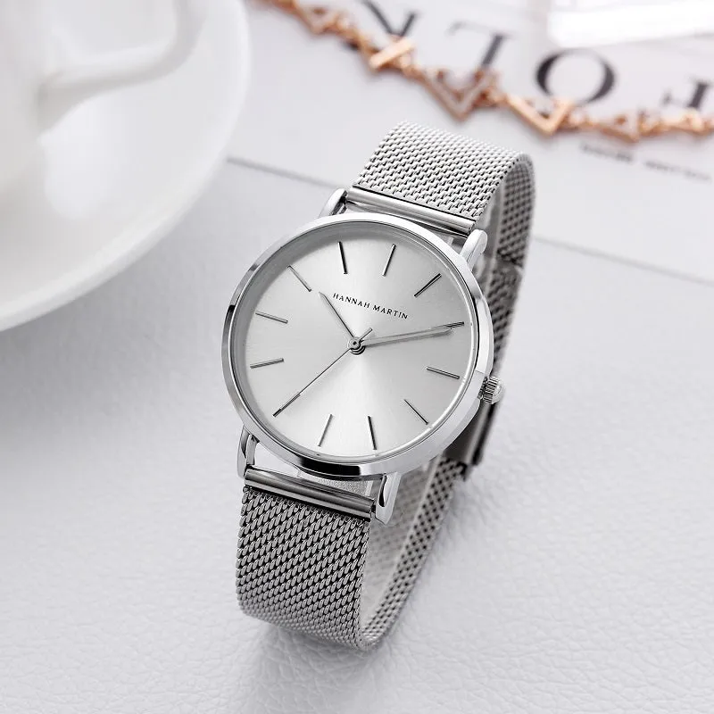 Simple Dial Mesh Strap Women's Watch