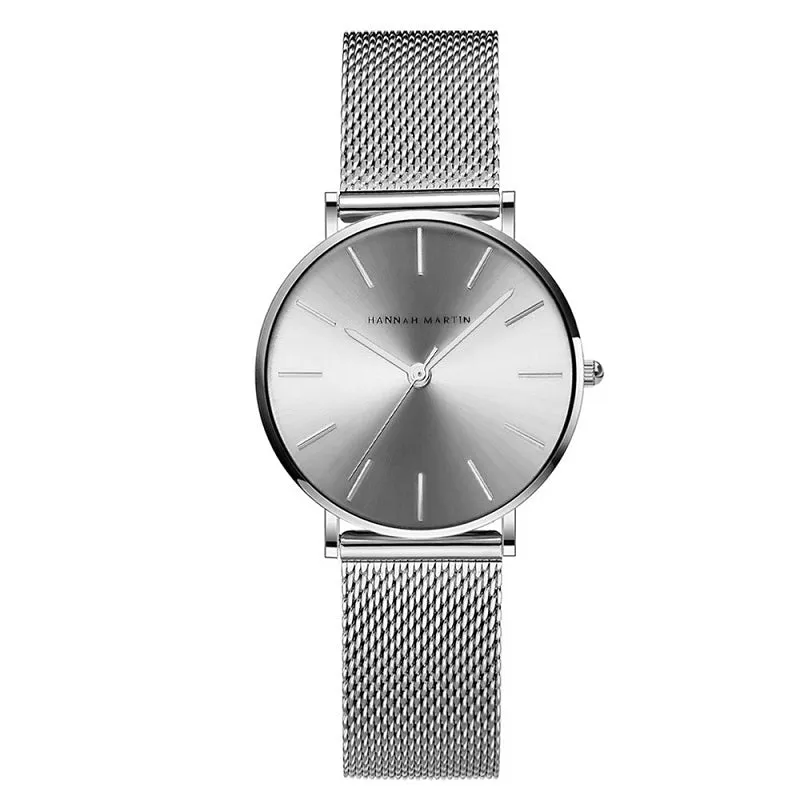 Simple Dial Mesh Strap Women's Watch