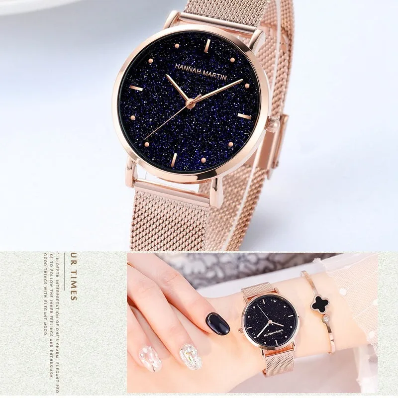 Starry Sky Dial Waterproof Women's Watch