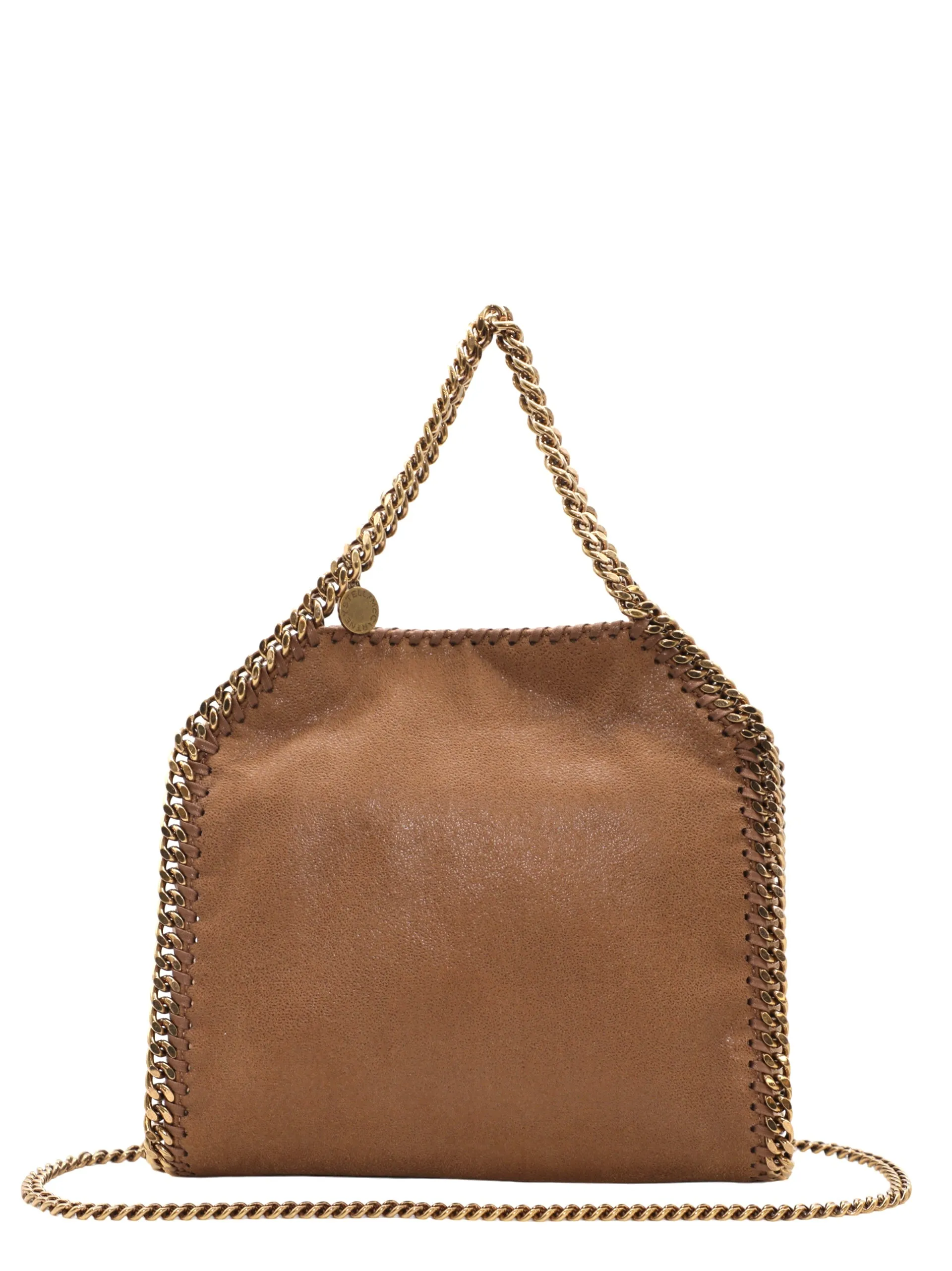 Stella McCartney Mini Tote Eco Shaggy Deer With Antique Gold Chain in Pecan