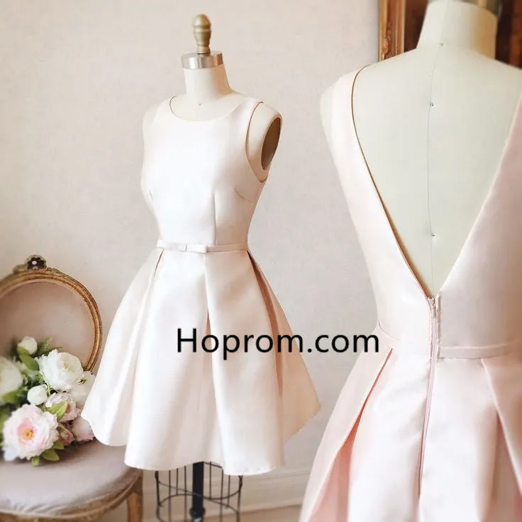 Strapless Open Back Homecoming Dress, Creamy White Homecoming Dress
