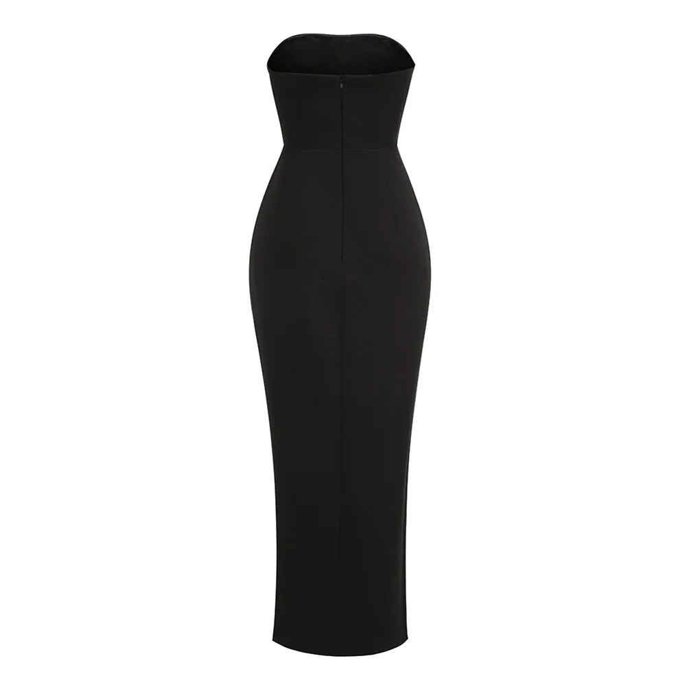 Strapless Sleeveless Bowknot Maxi Dress KLYS016