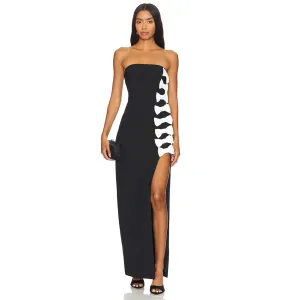 Strapless Sleeveless Bowknot Maxi Dress KLYS016