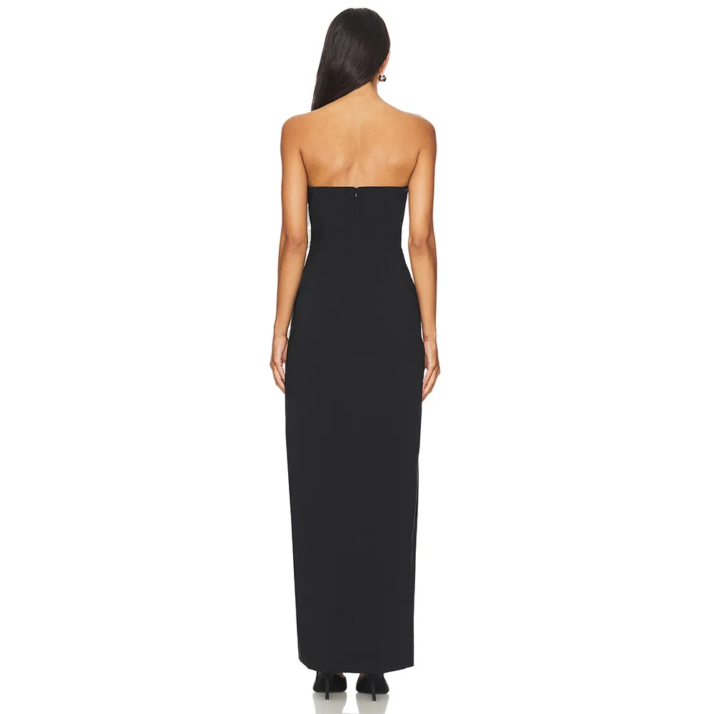 Strapless Sleeveless Bowknot Maxi Dress KLYS016