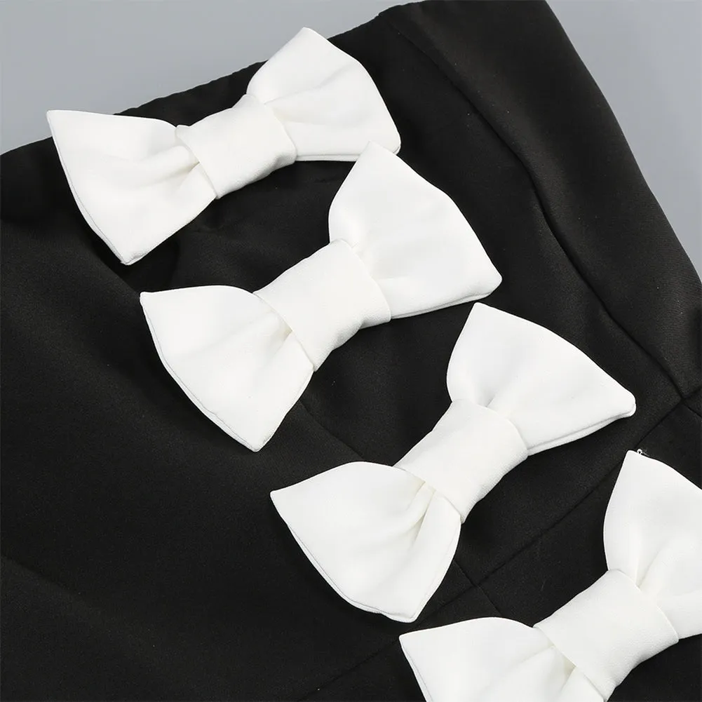 Strapless Sleeveless Bowknot Maxi Dress KLYS016