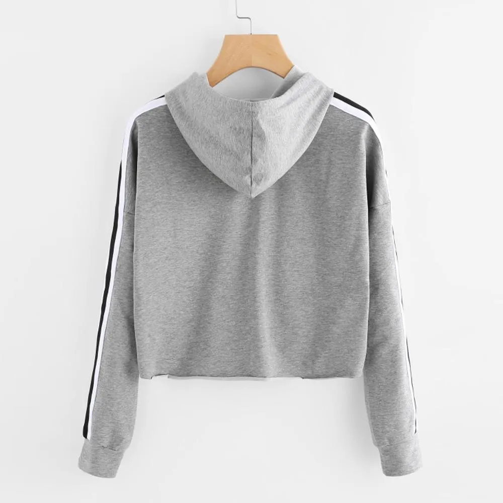 Striped Crop Hoodie