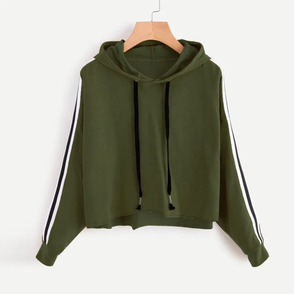 Striped Crop Hoodie