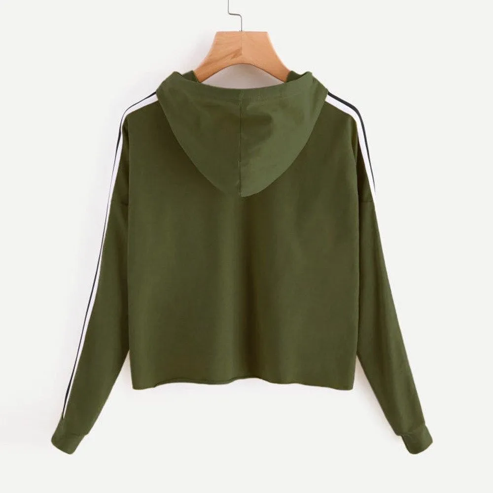 Striped Crop Hoodie