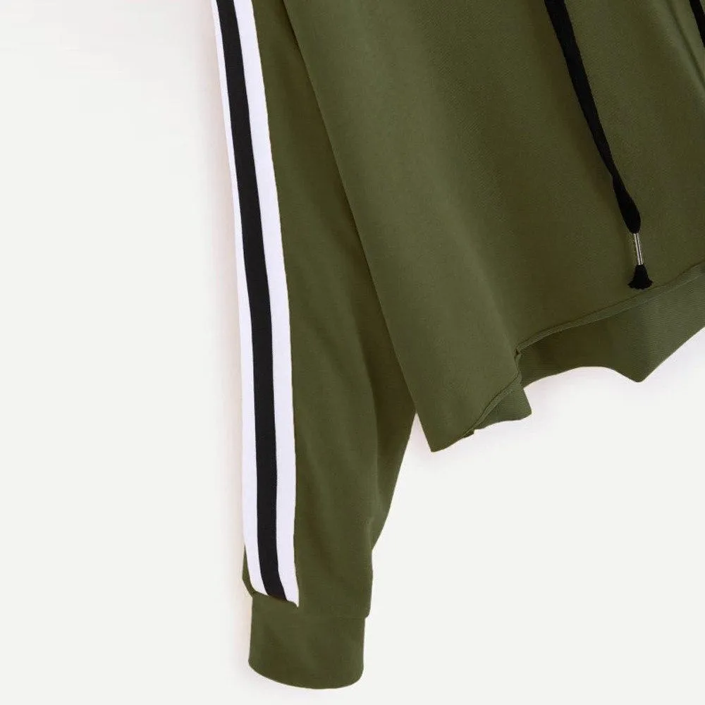 Striped Crop Hoodie