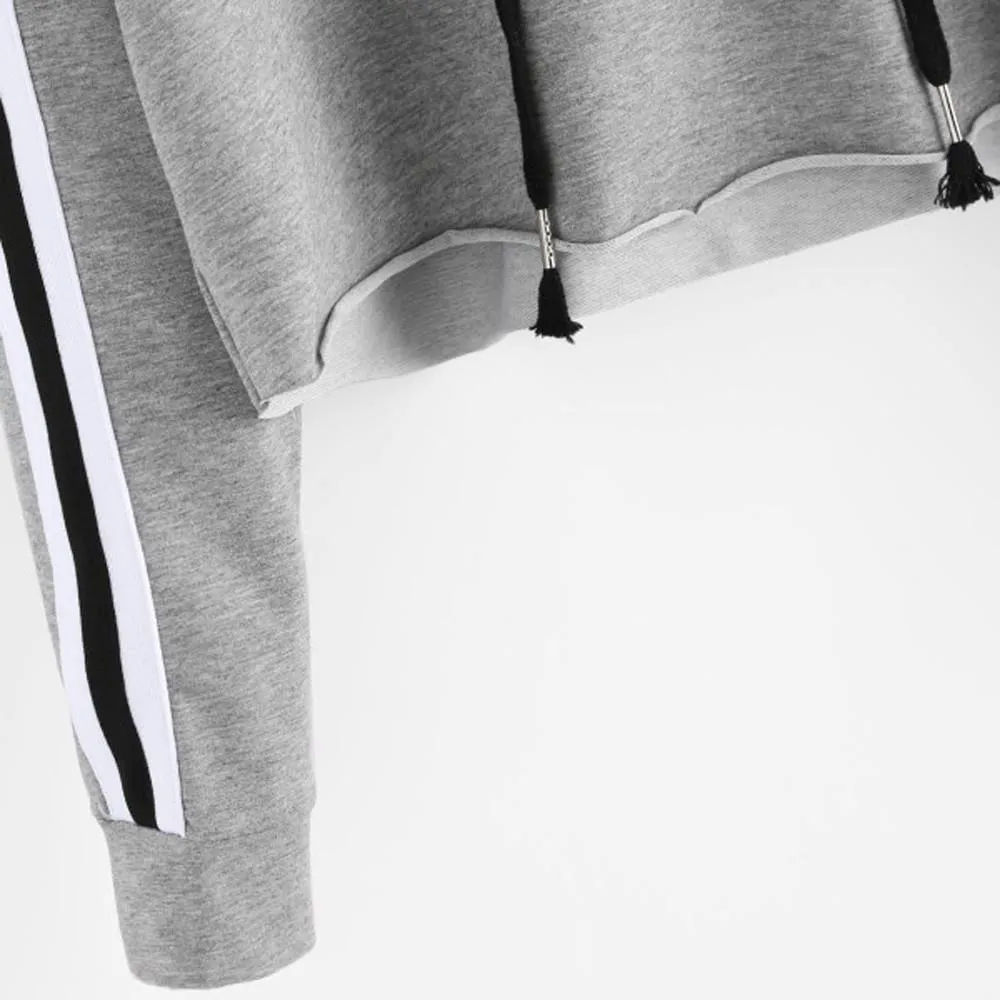 Striped Crop Hoodie