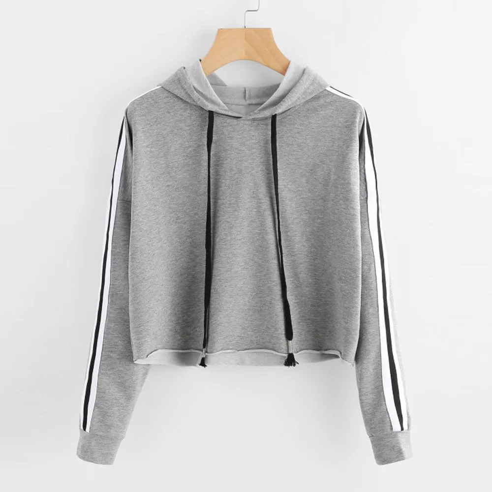 Striped Crop Hoodie