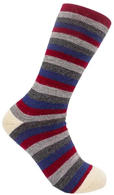 Striped Steps: Cozy Alpaca Stripe-Patterned Socks