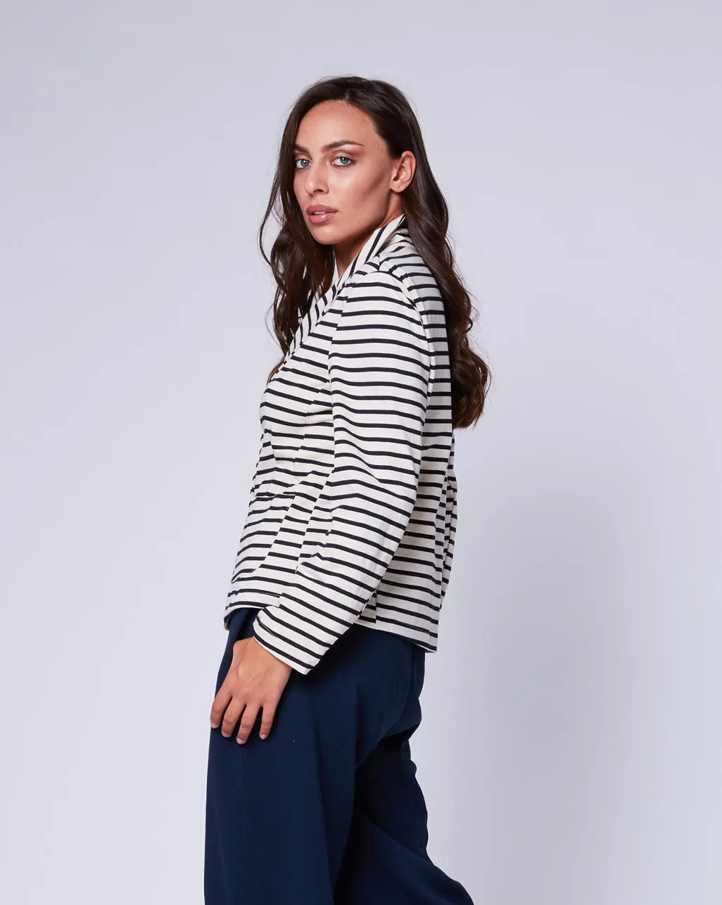 Striped Stretch Blazer