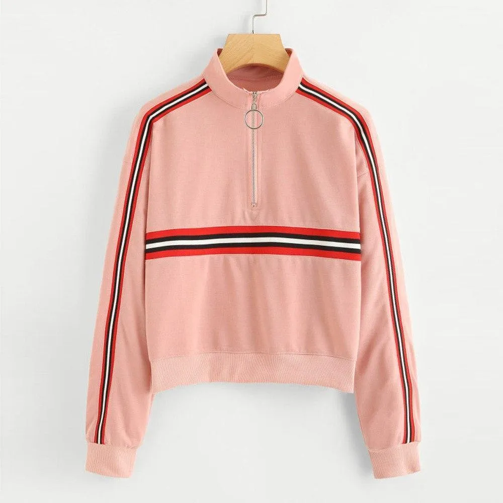 Striped Turtleneck Sweatshirt