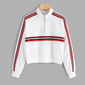 Striped Turtleneck Sweatshirt
