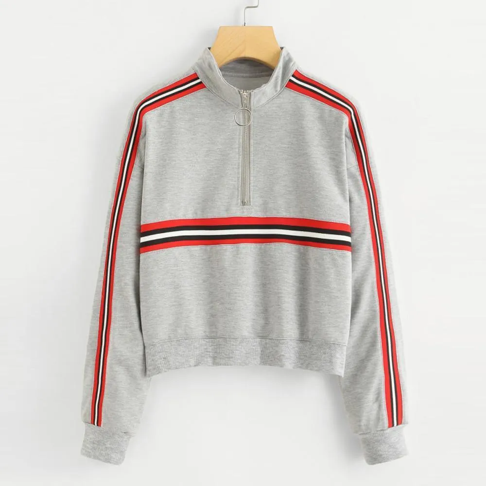 Striped Turtleneck Sweatshirt