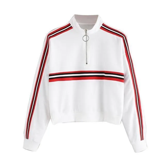 Striped Turtleneck Sweatshirt