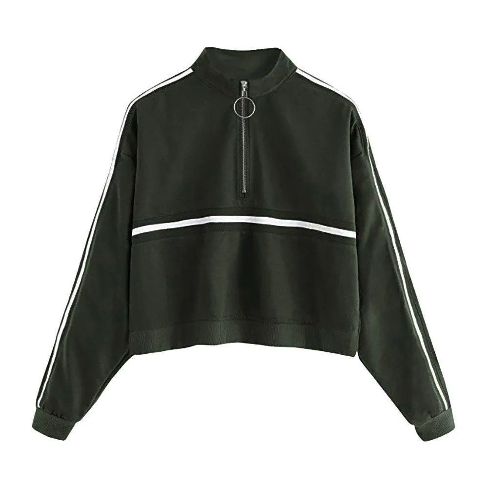 Striped Turtleneck Sweatshirt
