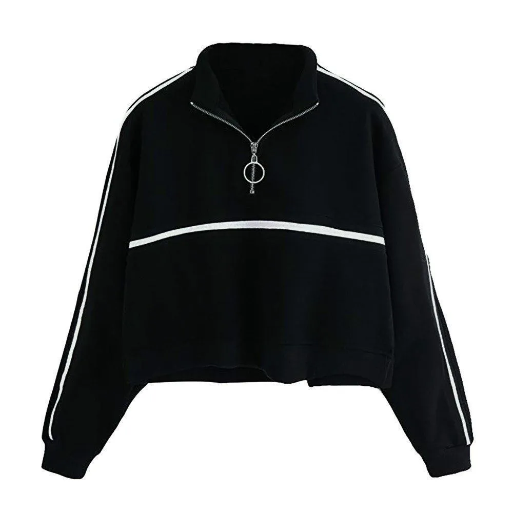Striped Turtleneck Sweatshirt