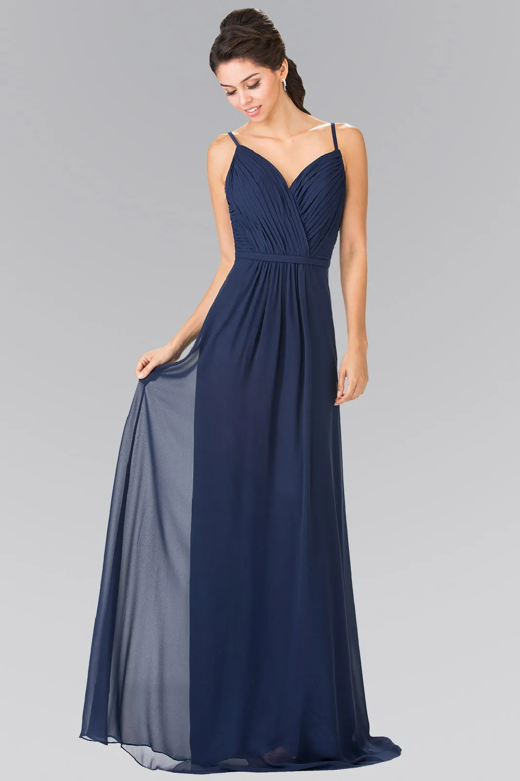 Sweetheart Spaghetti Strap Long Chiffon Dress