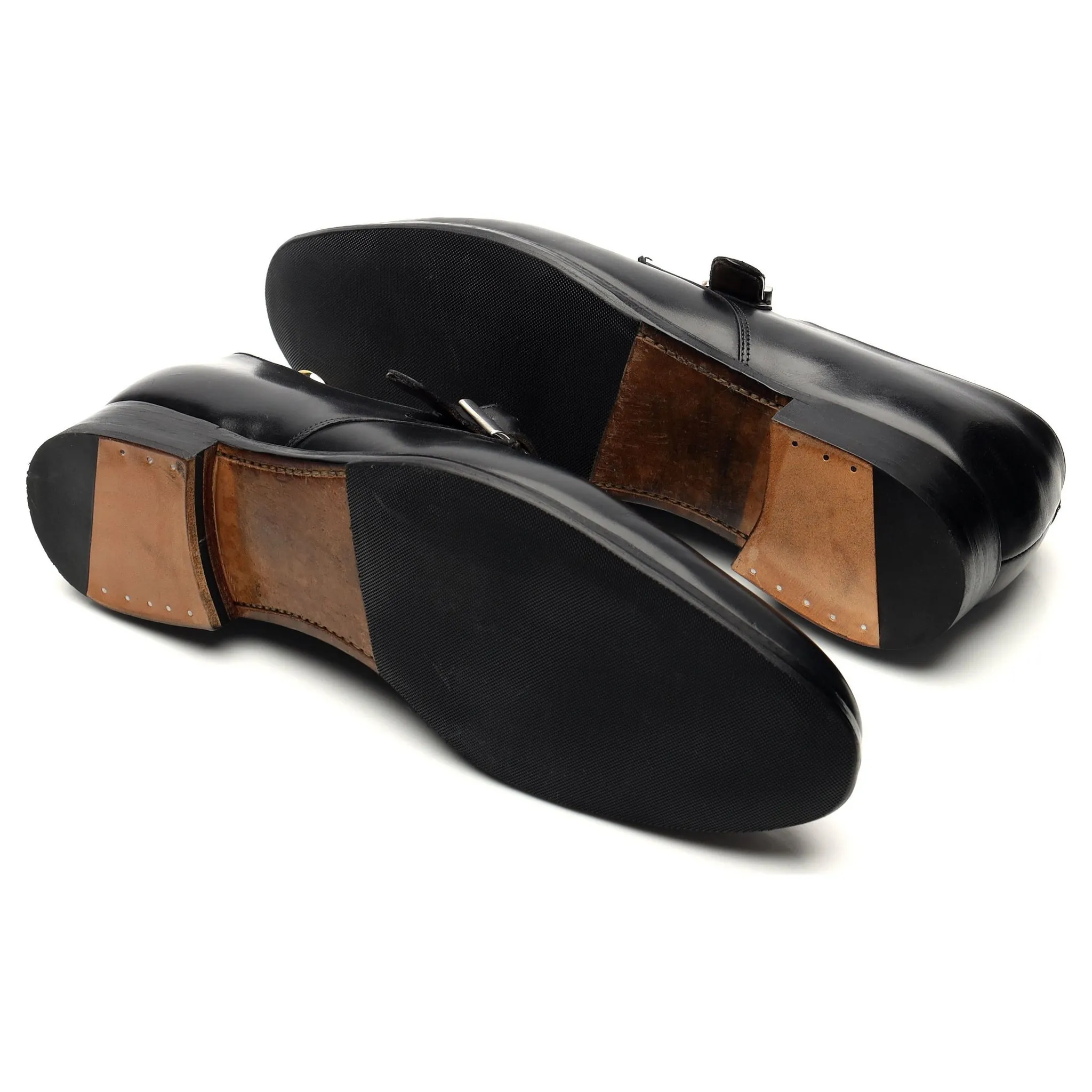 'Swindon' Black Leather Monk Strap UK 9.5 E